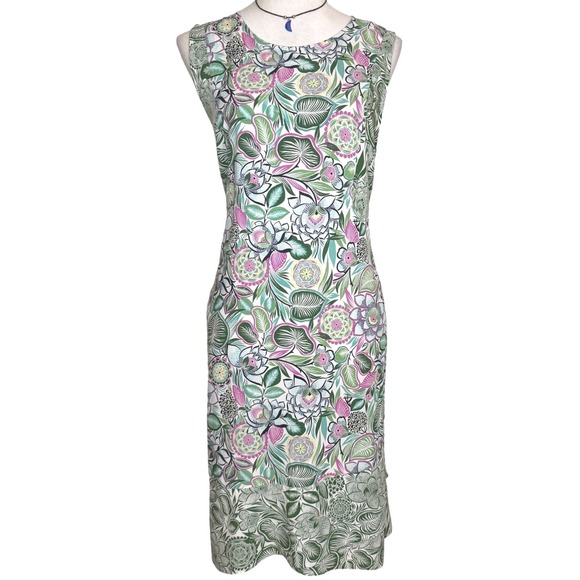 J. Jill Dresses & Skirts - J Jill Floral Sleeveless Shift Dress Pockets Resortwear Tropical Beach Womens L